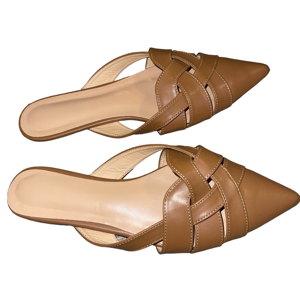 Cross Strap Pointed Toe Mules - image 2
